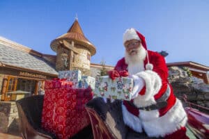 Santa arrives with presents in Black Bear Village